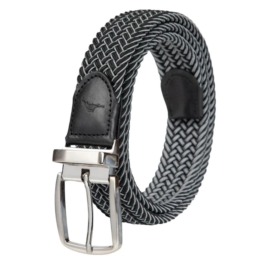 New Tommy Bahama Stretch Braided Reversible Belt Small Medium black & grey